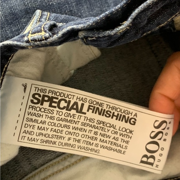 BOSS Hugo Boss Dark Wash Straight Leg Jeans - Picture 11 of 14